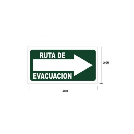 Cartel «ruta de evacuación» (derecha)