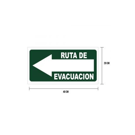 Cartel «ruta de evacuación» (izquierda)