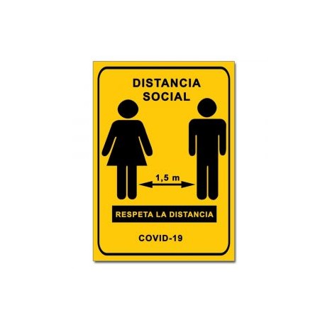 Cartel Distancia Social