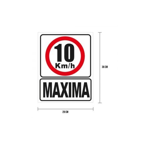 Cartel Velocidad Máxima 10 km/h